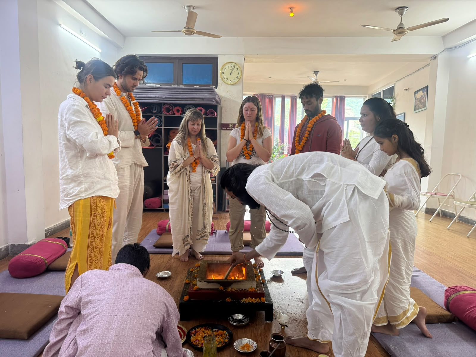 Morning Vedic Agnihotra Fire Yagna Ceremony at Veda Yogshala